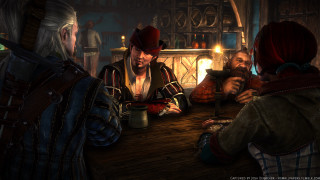 Fantasy group sitting table fireplace - game art free wallpaper for desktop