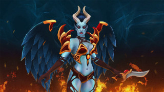 Demon woman horns wings fire - a demon like body free wallpaper