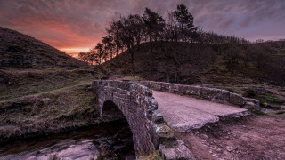 Stone bridge valley sunset moorish - david paton free wallpaper for desktop