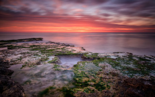 Rocky shore sunset hole matte - a rocky shore free wallpaper for desktop
