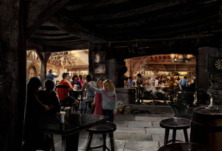 Group people bar building clock - the wall and a clock free wallpaper