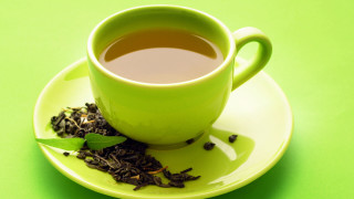 Cup tea leaf saucer green - a green background free wallpaper