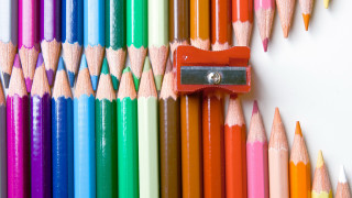 Colored pencils sharpener childs drawing - a childs free wallpaper