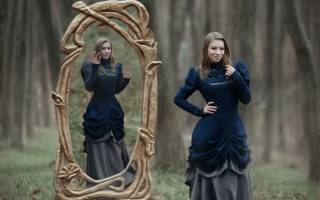 Woman dress mirror woods vfx - a woman in a dress free wallpaper for desktop