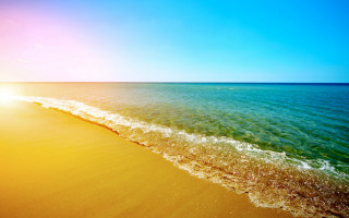 Beach wave sun shore ocean - bascove free wallpaper for desktop