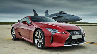 Red sports car jet fighter - a jet fighter free wallpaper