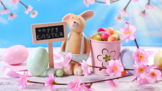 Bunny easter flower dango spring - happy free wallpaper