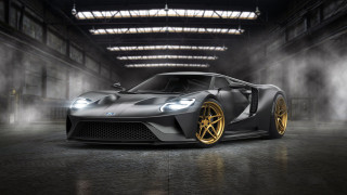 Black gold sportscar dark garage - the roof free wallpaper