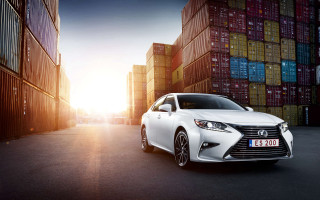 White car container sunset 3d - a sun setting free wallpaper