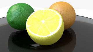Orange lime reflection tabletop photorealism - a table top free wallpaper