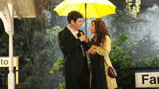Man woman umbrella rain standing - free rain wallpaper for desktop