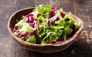 Wooden bowl lettuce table knife - lettuce free wallpaper