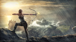 Woman bow archer rock rain - a bow and arrow free wallpaper
