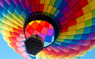 Colorful hot air balloon blue 15 - a colorful hot air balloon free wallpaper