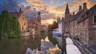 River city towers sunset medieval - the younger free wallpaper