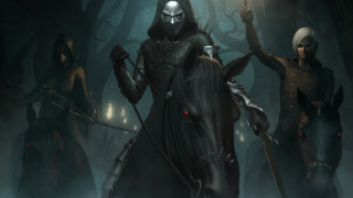 Fantasy horse riders woods light - its hand free wallpaper