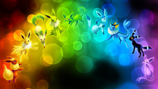 Pokemon rainbow background black white 3 - a group of pokemons free wallpaper for desktop