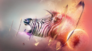 Zebra planet knife psychedelic airbrush - a zebra free wallpaper
