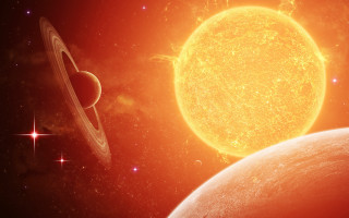 Solar system two planets star 3 - solar free wallpaper