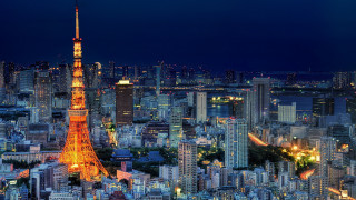 Tokyo tower cityscape night lights - tall tower free wallpaper