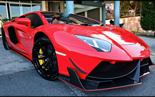 Red sports car man driver - vibrant color free wallpaper