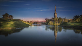 River church sunset tiltshift award - christopher wren free wallpaper for desktop