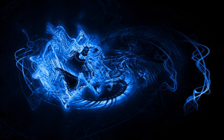 Blue swirling illusionism fire electricity - a blue abstract background free wallpaper for desktop