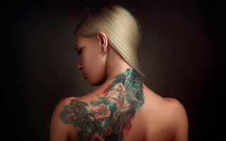 Woman back neck tattoo bun - carne griffiths free wallpaper
