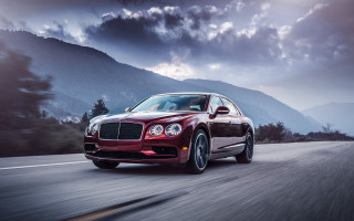 Red bentley mountains clouds forest - the sky above free wallpaper for desktop