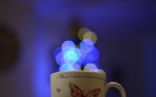 Coffee butterfly blue light holography - a coffee cup free wallpaper