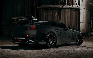 Black sports car dark garage - a dark garage free wallpaper