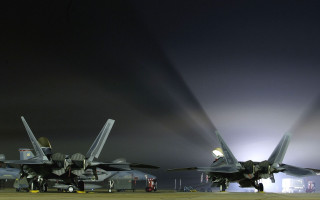 Fighter jets runway night atmospheric - two fighter jet free wallpaper