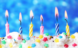 Birthday cake candles stars blue - a birthday cake free wallpaper for desktop