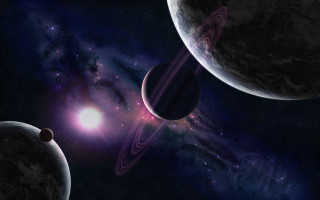 Space planets stars bright light 2 - a group of planets free wallpaper for desktop