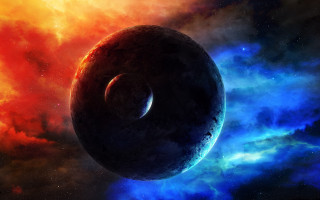 Black hole blue red space - a black hole in the sky free wallpaper