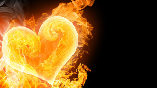 Heart fire ember autumn flame - shaped free wallpaper