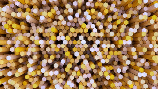 Yellow white circular pattern 3d - a black center free wallpaper for desktop