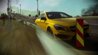 Yellow car road barrier sign - a yellow stripe free wallpaper