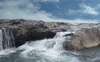 Waterfall rock formation matte painting - afewerk tekle free wallpaper for desktop