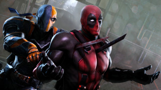 Two deadpools city street armor - a city street free wallpaper for desktop