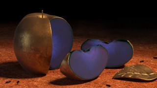Fruit on brown floor raytraced - ray free wallpaper