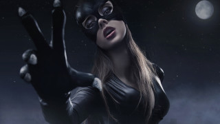 Woman catwoman moon galaxy night - alice mason free wallpaper for desktop