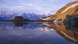 Mountain lake house landscape city - camille souter free wallpaper