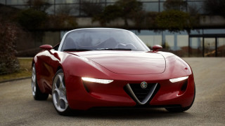 Red alfa sports car glass - future free wallpaper for desktop