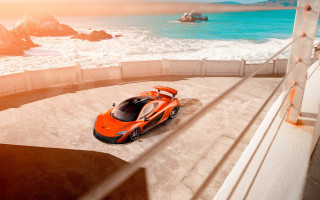 Car beach ocean cliff boat - the ocean and a cliff free wallpaper
