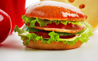 Sandwich lettuce tomato cheese apple - and cheese free wallpaper