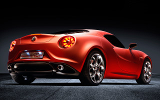 Red sports car dark room 62 - the back of its free wallpaper for desktop