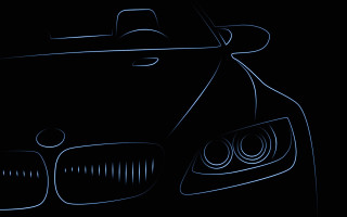 Car blue outline hood light - the dark free wallpaper for desktop