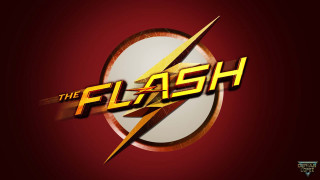 Flash logo red background yellow 3 - poster art free wallpaper for desktop