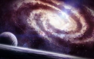 Space galaxy planet star cinematic - a distant star in the foreground free wallpaper